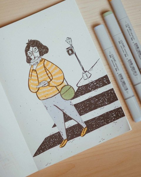 Люди маркерами для скетчинга