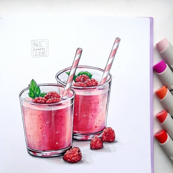 Кофе скетч маркерами