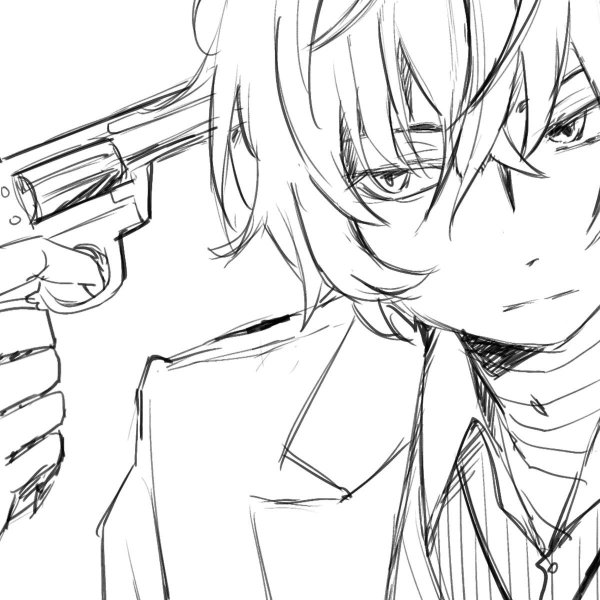 Аниме бродячие псы для срисовки Дазай