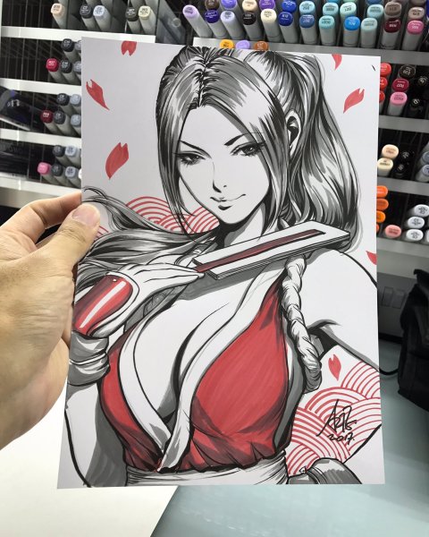 Арты персонажей маркерами