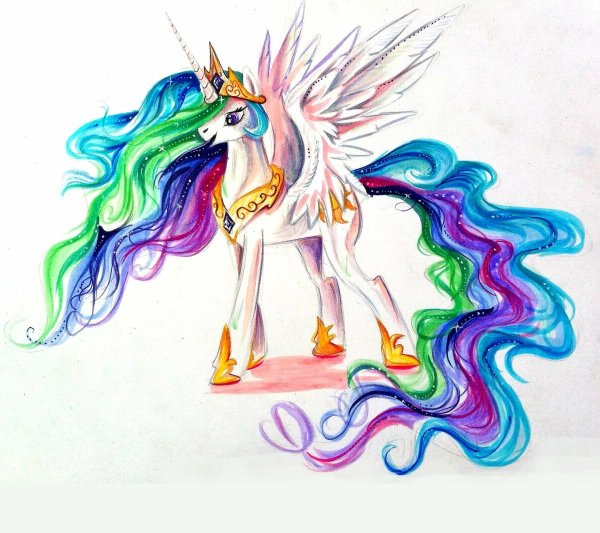 Принцесса Селестия пони красками