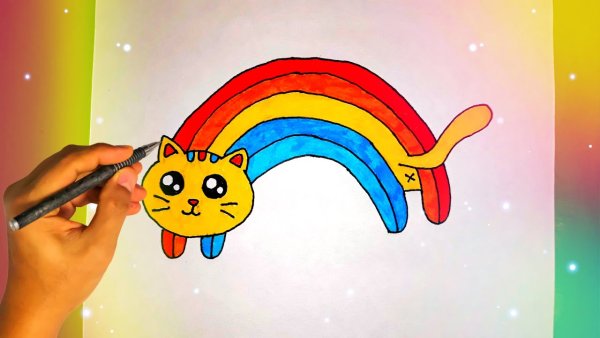 Радужные рисунки для срисовки