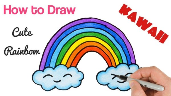 Радуга рисунок фломастерами