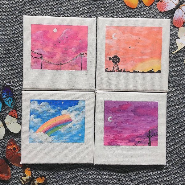 Полароиды рисунки маркерами легкие