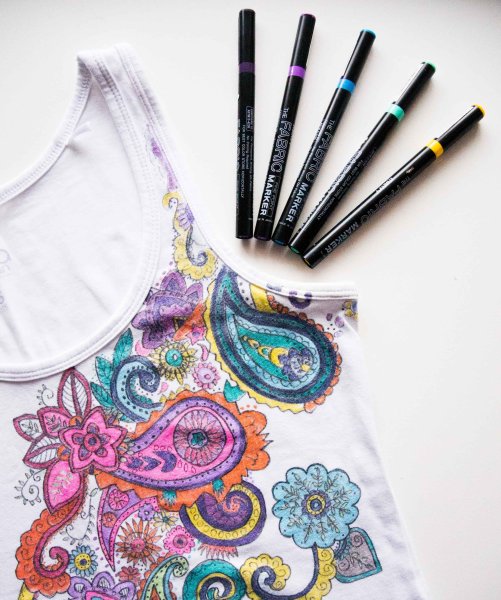 Роспись по ткани фломастерами