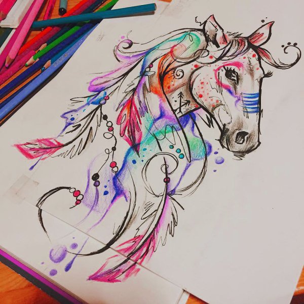 Лошадь эскиз