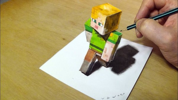 Рисование в виде МАЙНКРАФТА