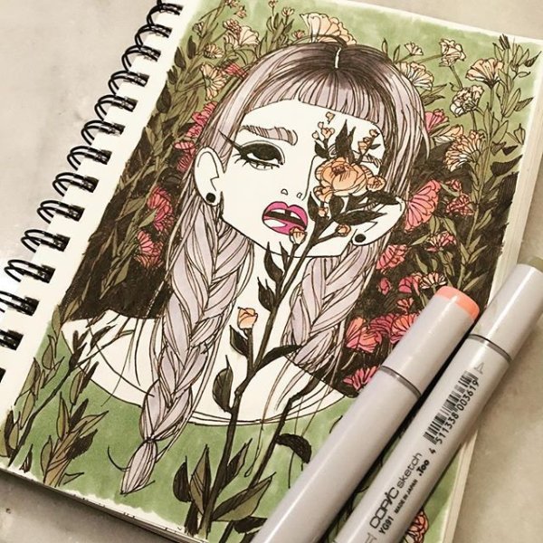 Идеи для рисунков в скетчбуке маркерами