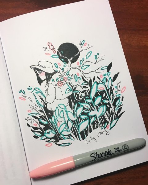 Рисунки маркерами Минимализм