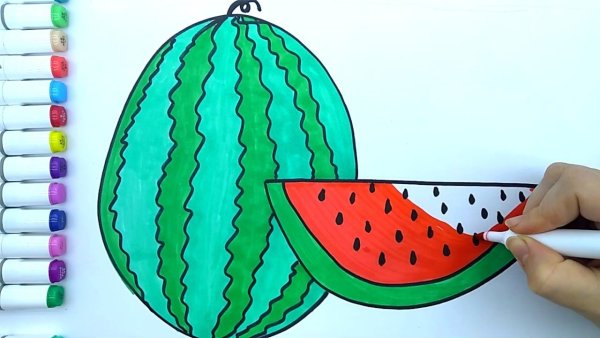 Лёгкие рисунки Арбуз