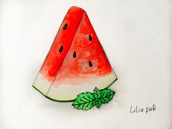 Скетчинг маркерами Арбуз