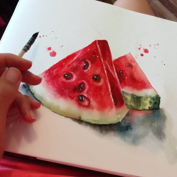 Скетчинг маркерами Арбуз