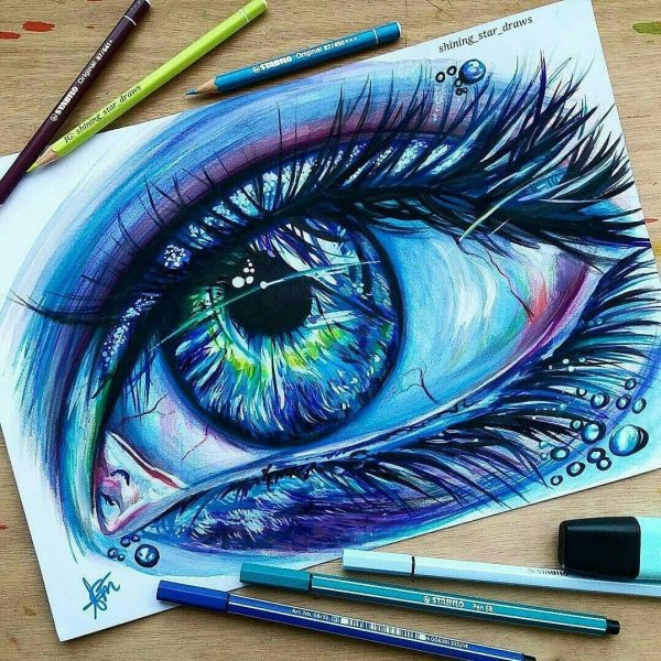 Рисунки цветными карандашами