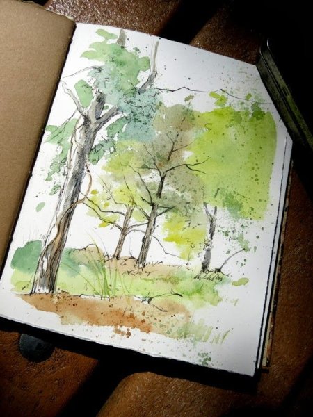 Рисование черной гелевой ручкой