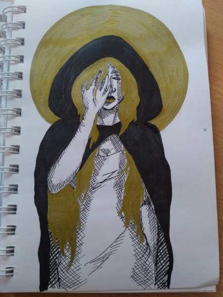 Картина золотым маркером