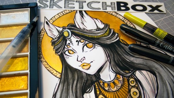 Золото маркерами скетч