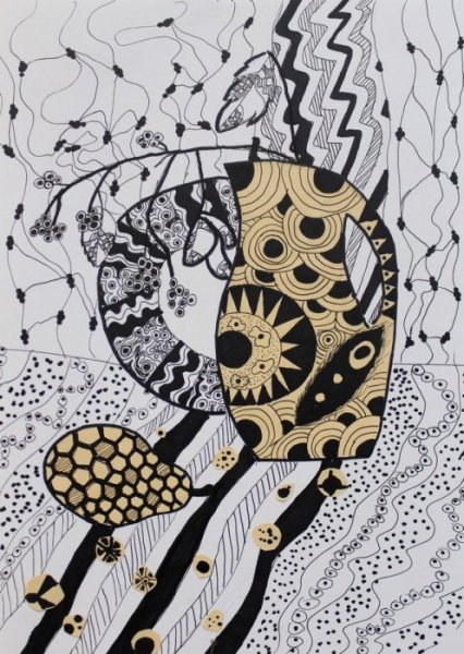 Белая гелевая ручка Сакура