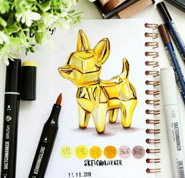 Рисунки серебристым маркером