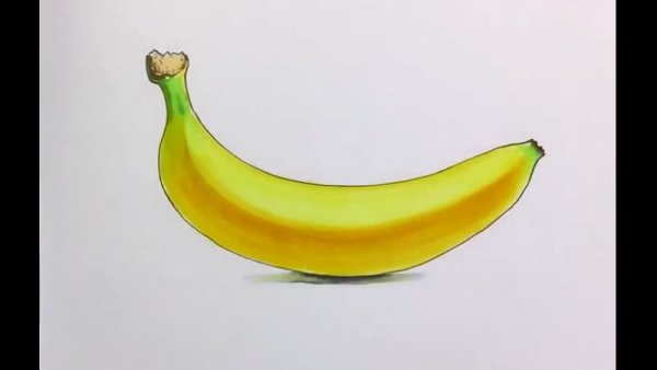 Срисовать банан фломастером