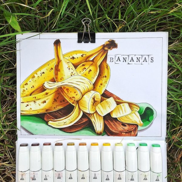 Банан маркерами