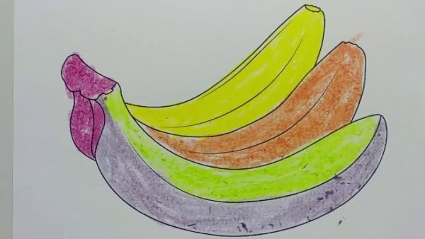 Скетчинг маркерами банан