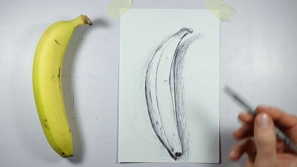 Банан рисунок маркерами