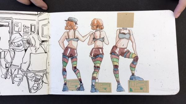 Рисунки в скетчбук фломастерами