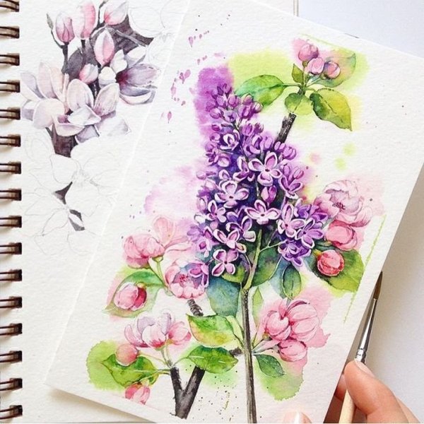 Открытки акварелью