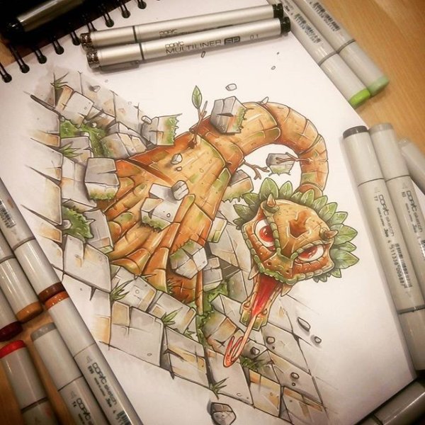 Арты мультфильма маркерами