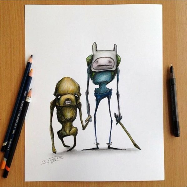 Скетчинг мультяшных персонажей