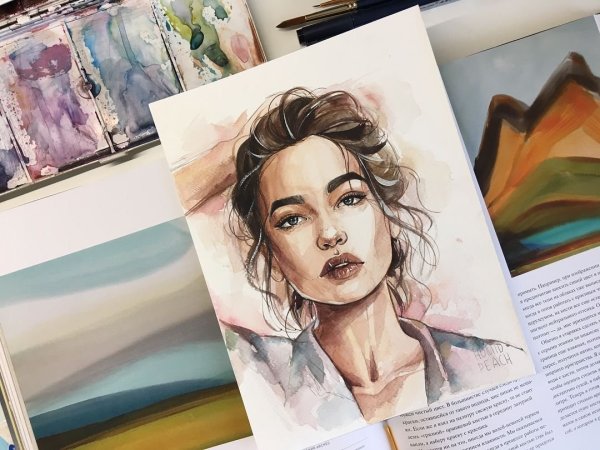 Пейзаж фломастерами