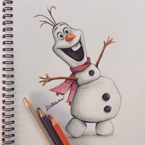 Рисунки маркерами мультяшных героев