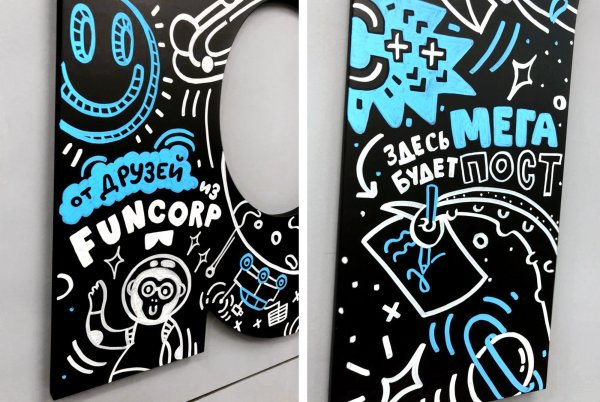 Роспись меловой доски маркерами