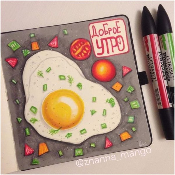 Яичница маркерами