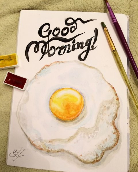 Яичница скетч маркерами