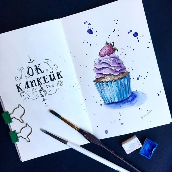 Рисунки для скетчбука акварельными маркерами