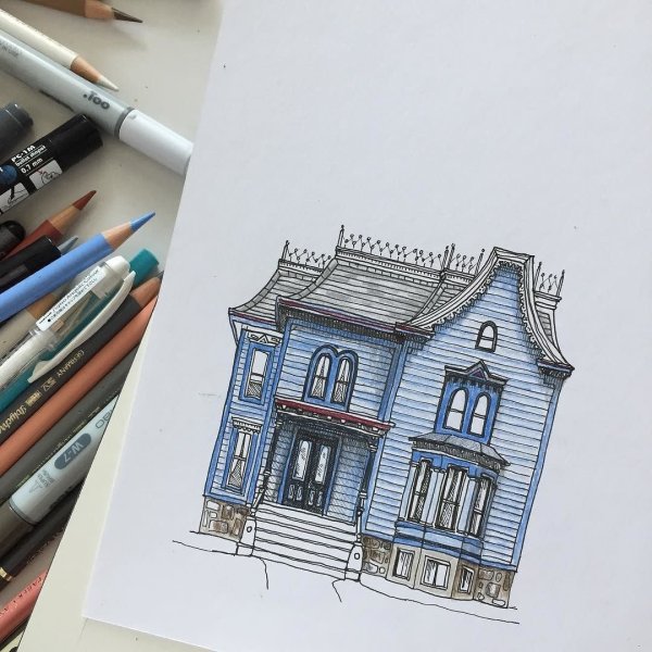 Рисование скетчей маркерами