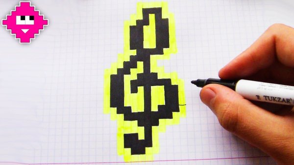 Рисунки по клеточкам черным фломастером