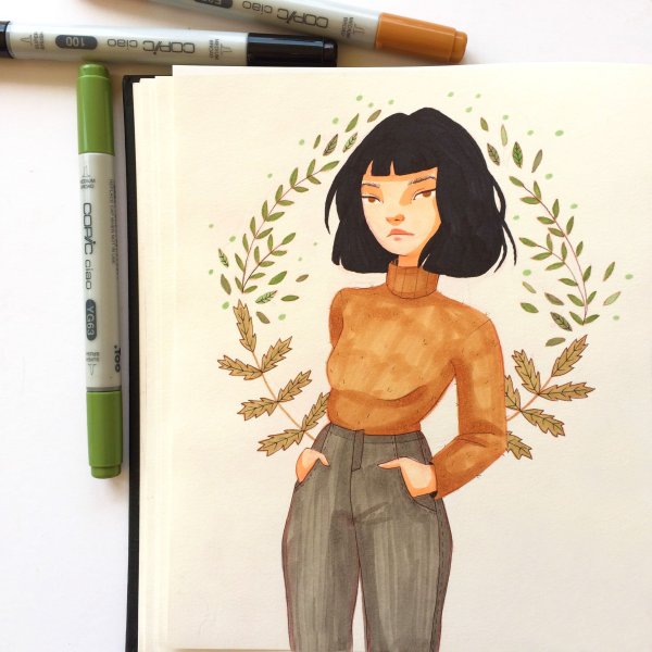 Рисунки для скетчбука девушки в полный рост
