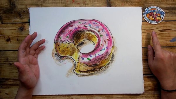 Скетчинг маркерами пончик