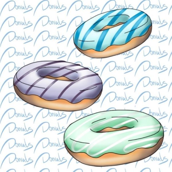 Пончик скетч маркерами