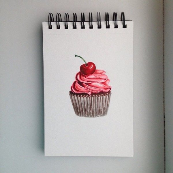 Капкейк скетч маркерами