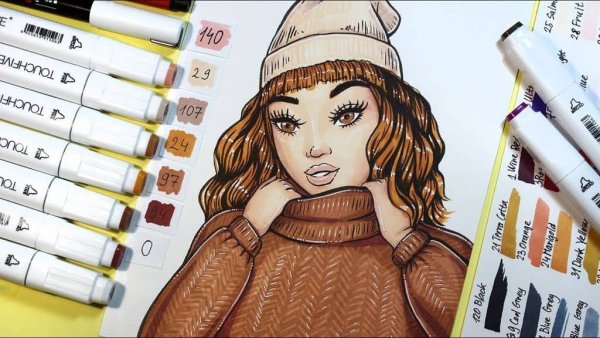 Рисунки маркерами для скетчинга