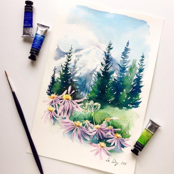 Нежная акварель от Lena Degtiarenko