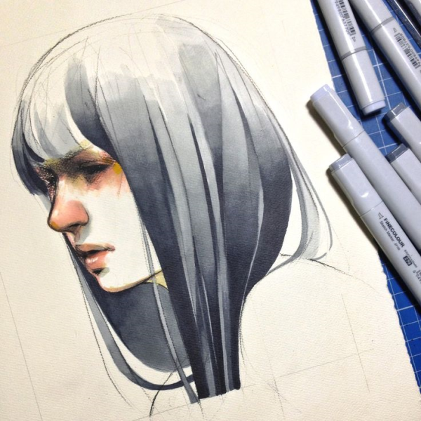 Copic портрет