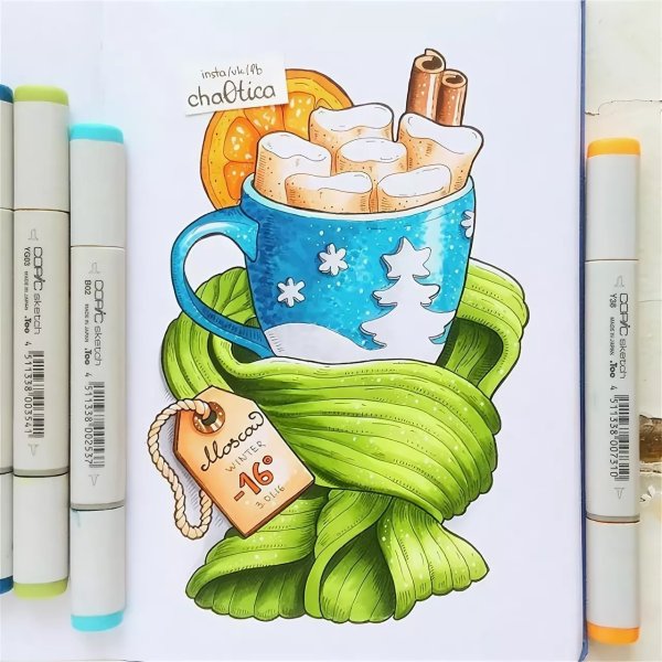 Рисунки маркерами