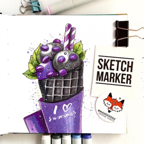 Мороженое скетч маркерами