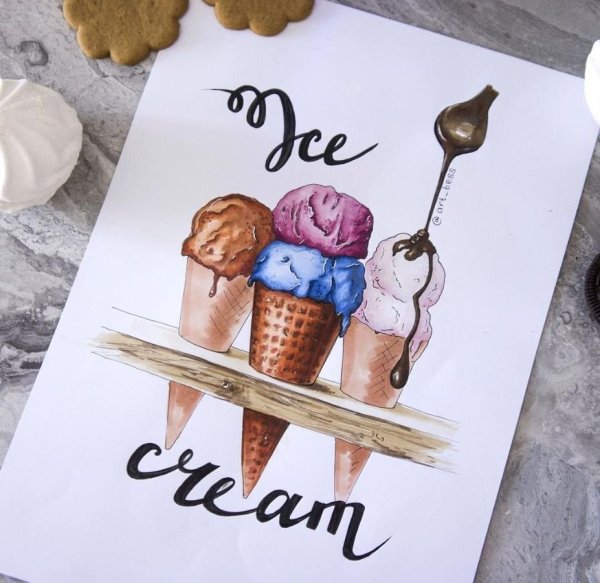 Скетчинг мороженое