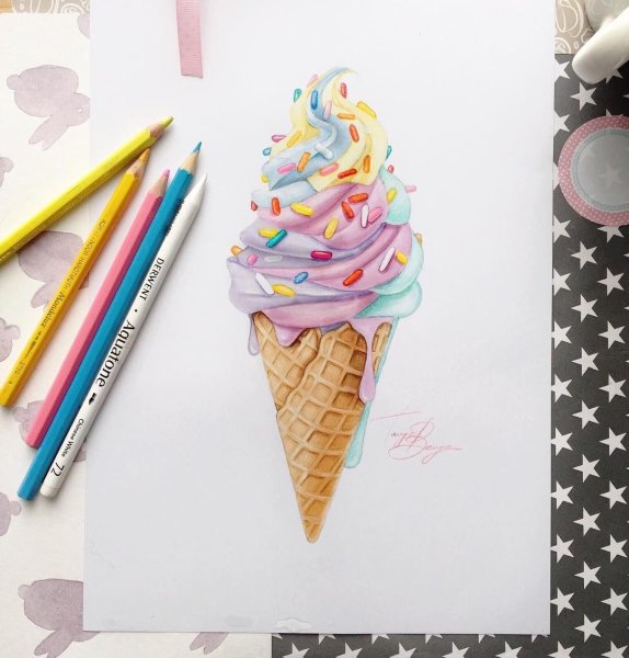 Идеи для рисования мороженое