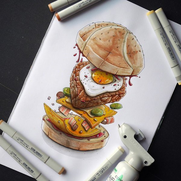 Скетчи маркерами